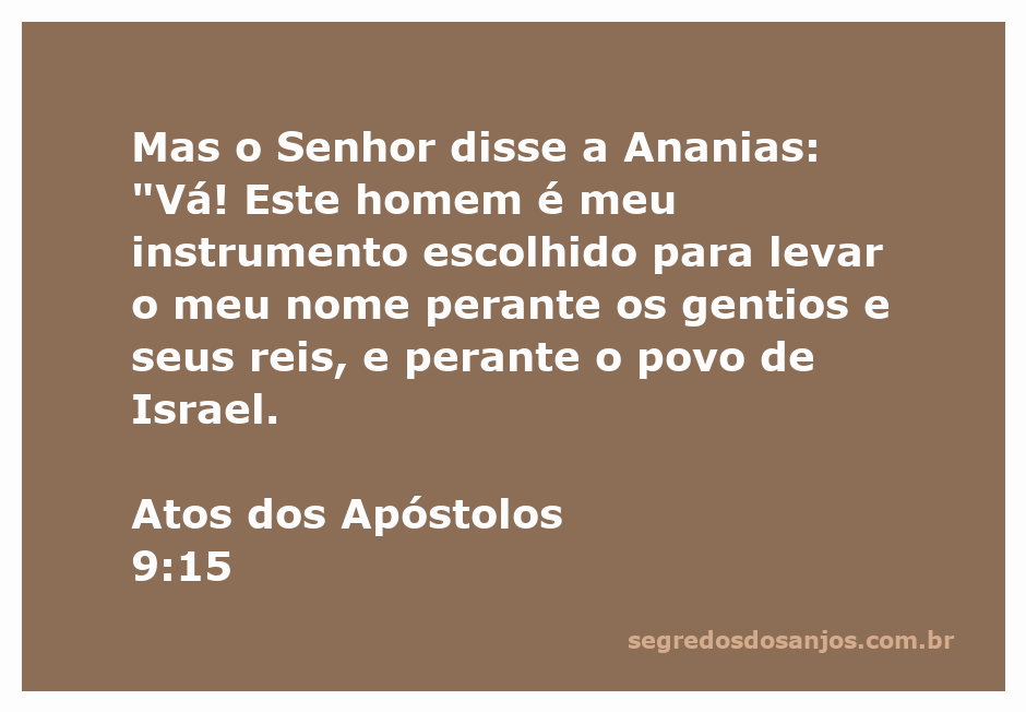 Ananias recebe a instrução divina sobre Saulo, o futuro apóstolo Paulo, em uma visão.