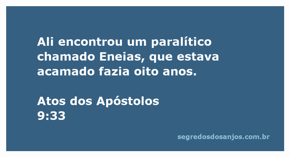 Ilustração de Eneias, um paralítico, sendo encontrado por Pedro após oito anos de enfermidade.