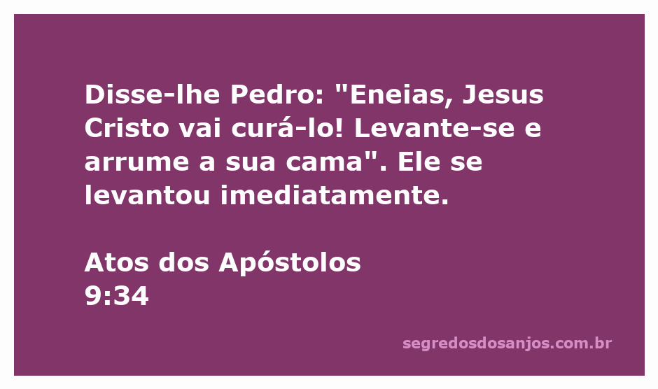 Pedro cura Eneias em Atos 9:34, representando a fé e o poder de Jesus Cristo.