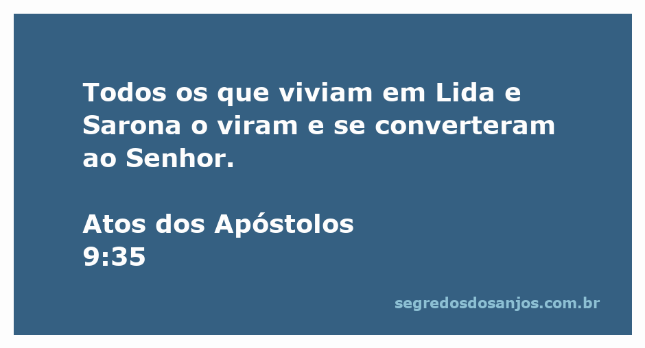 Imagem de pessoas em Lida e Sarona se convertendo ao Senhor após verem os milagres de um apóstolo.
