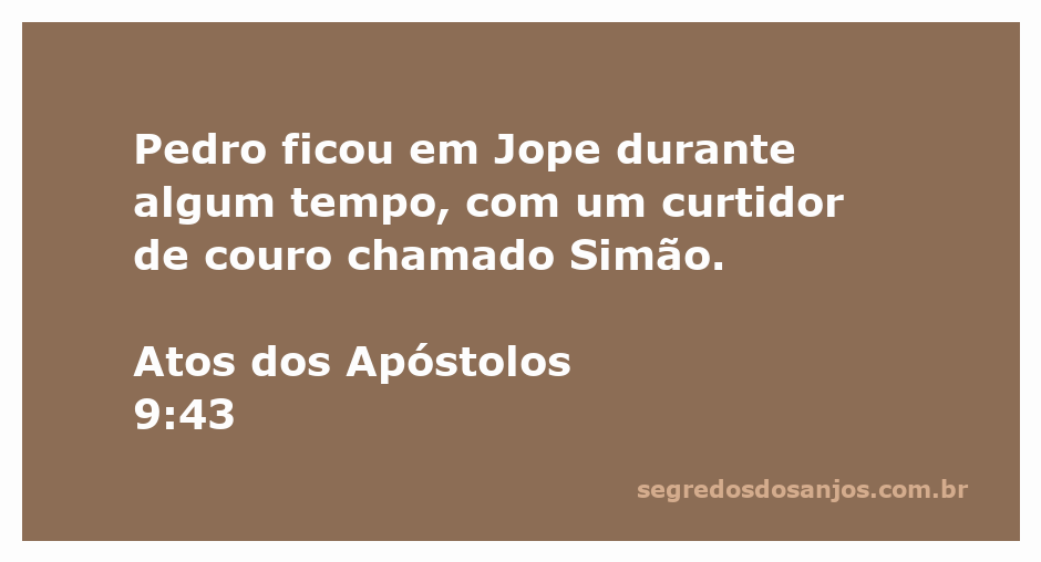 Pedro em Jope com Simão, o curtidor de couro, representando a passagem bíblica de Atos 9:43.