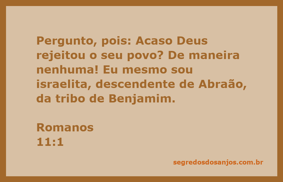 Imagem representativa do versículo Romanos 11:1, destacando a relação de Deus com seu povo e a herança de Abraão.