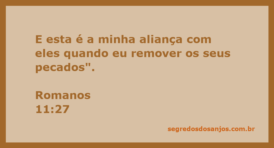 Ilustração sobre a aliança de Deus com o povo, destacando a remoção dos pecados conforme Romanos 11:27.