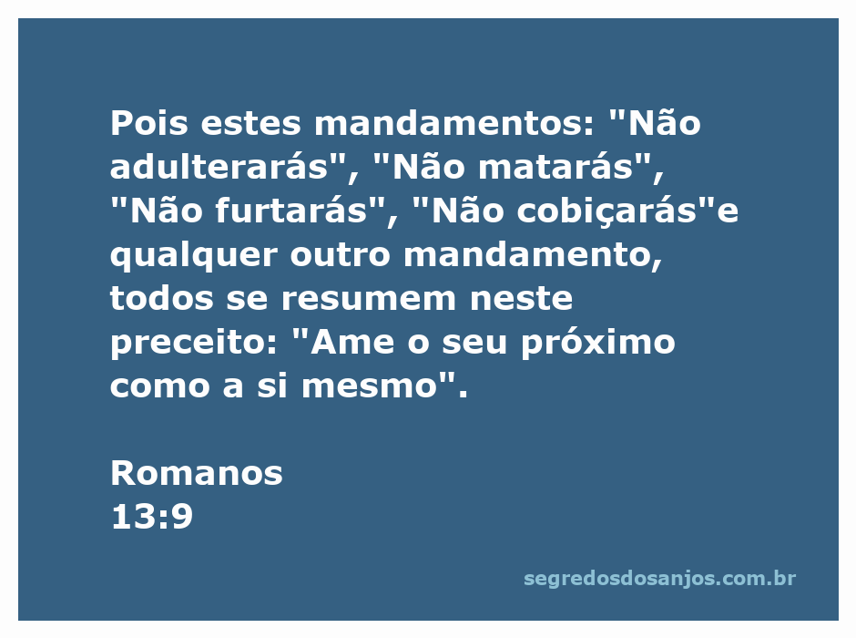 Imagem representativa dos mandamentos da Bíblia, com foco em 'Ame o seu próximo como a si mesmo' de Romanos 13:9