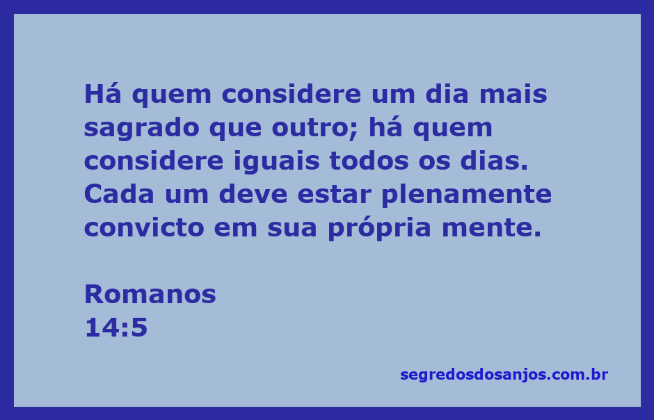 Imagem representativa do versículo Romanos 14:5, que aborda a percepção dos dias sagrados.