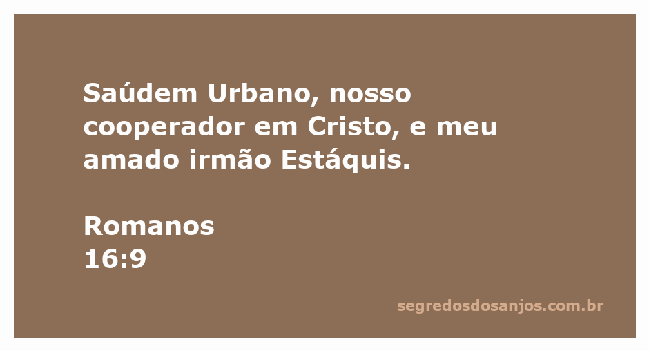 Ilustração de Urbano e Estáquis, cooperadores em Cristo, conforme Romanos 16:9.