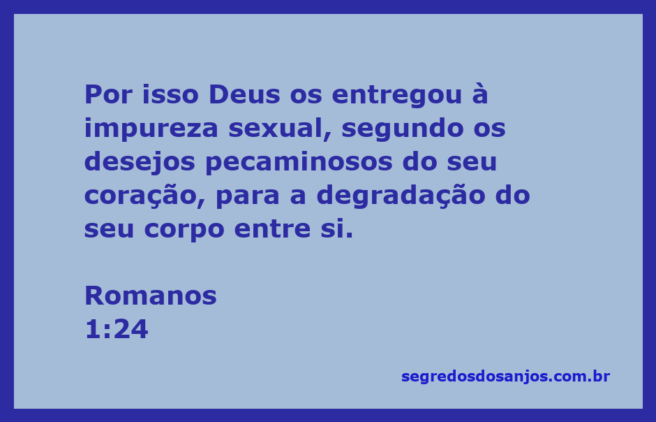 Imagem representando a entrega de Deus à impureza sexual conforme Romanos 1:24