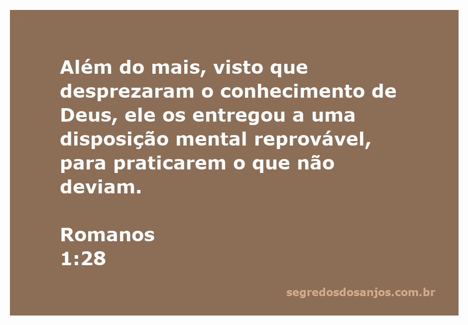 Ilustração que representa Romanos 1:28, com ênfase na rejeição do conhecimento de Deus e suas consequências.