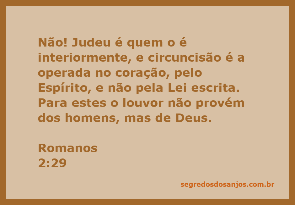Versículo de Romanos 2:29 destacando a verdadeira circuncisão do coração pelo Espírito.