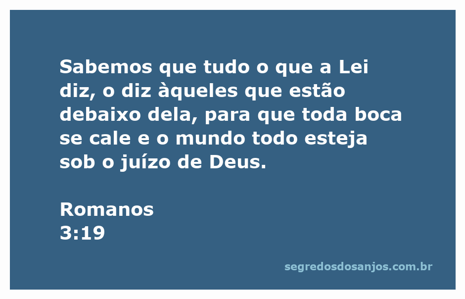 Ilustração da passagem de Romanos 3:19 sobre a Lei e o juízo de Deus