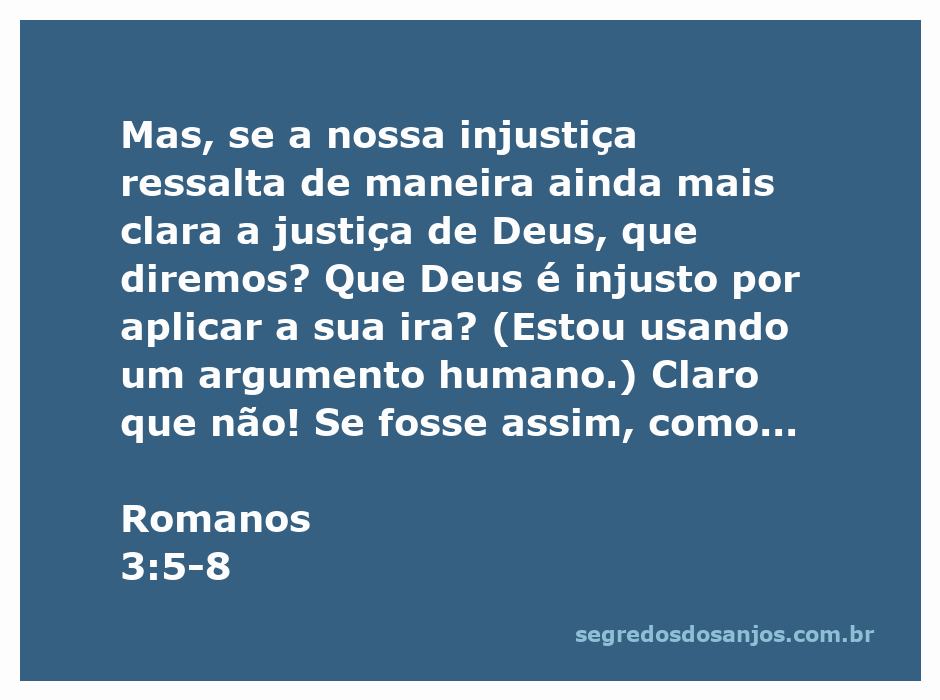 Uma representação visual do versículo Romanos 3:5-8, destacando a relação entre a injustiça humana e a justiça de Deus.