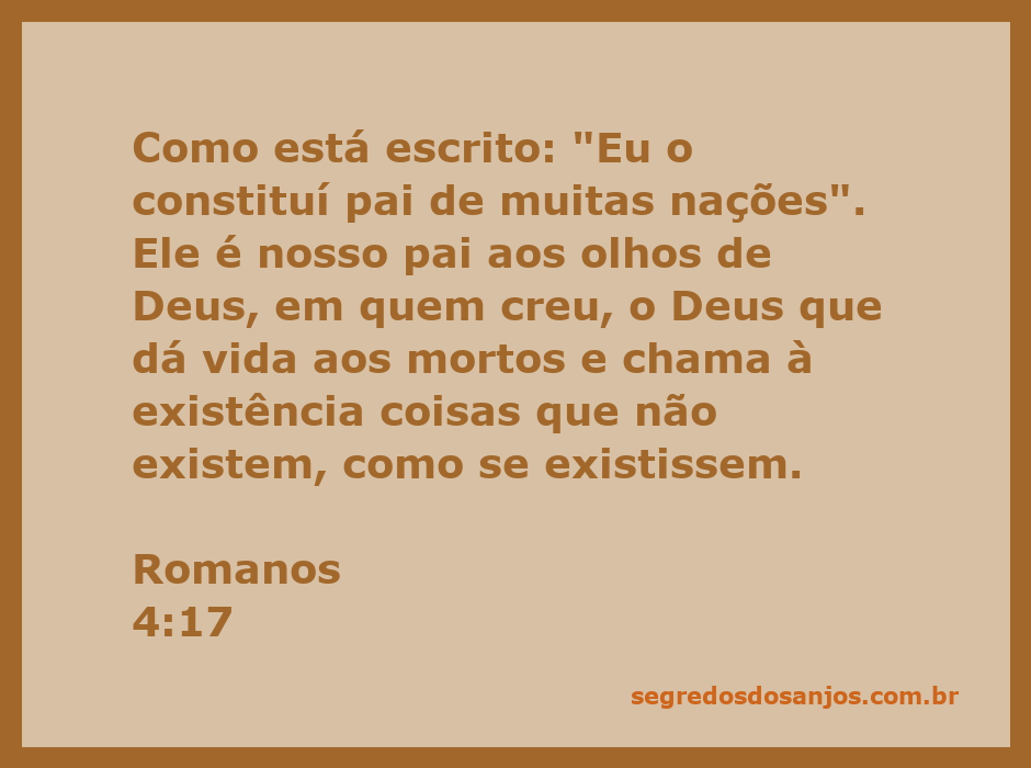 Imagem representativa de Romanos 4:17, destacando a fé e a paternidade espiritual.