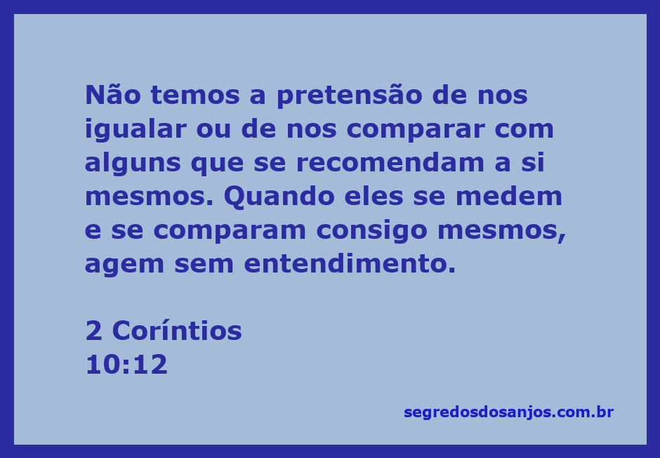 Imagem representativa do versículo 2 Coríntios 10:12, enfatizando a importância da humildade e da compreensão correta de si mesmo.