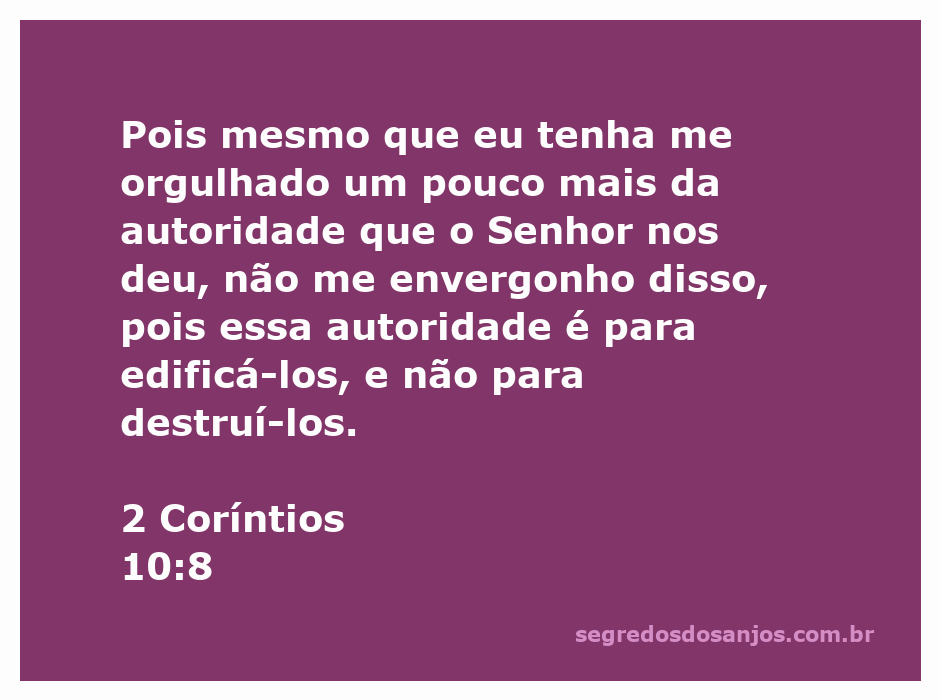 Imagem que representa a autoridade dada por Deus para edificação, inspirada em 2 Coríntios 10:8.