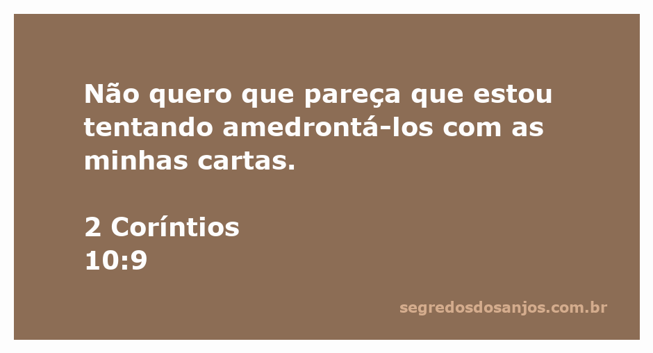 Imagem de uma carta representando a mensagem de 2 Coríntios 10:9, que aborda a comunicação e o temor.