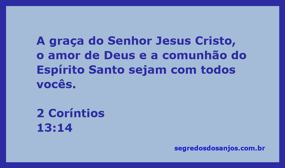 Ilustração da bênção da Trindade com 2 Coríntios 13:14 em destaque