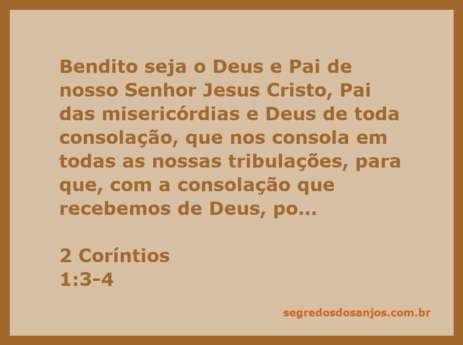 Imagem representativa de conforto e consolação, simbolizando a mensagem de 2 Coríntios 1:3-4 sobre o Deus de toda consolação.