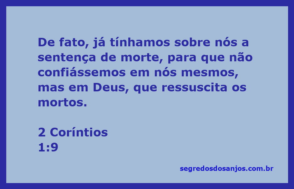 Imagem representativa de 2 Coríntios 1:9, ilustrando a confiança em Deus em momentos de desespero.