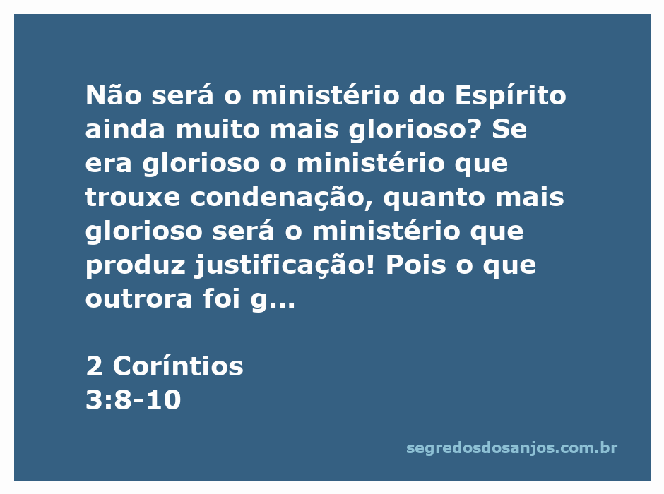 Imagem representando a glória do ministério do Espírito conforme 2 Coríntios 3:8-10.