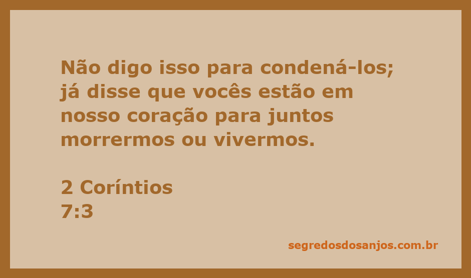 Imagem representativa do versículo 2 Coríntios 7:3, onde Paulo expressa seu amor e compromisso com os coríntios.