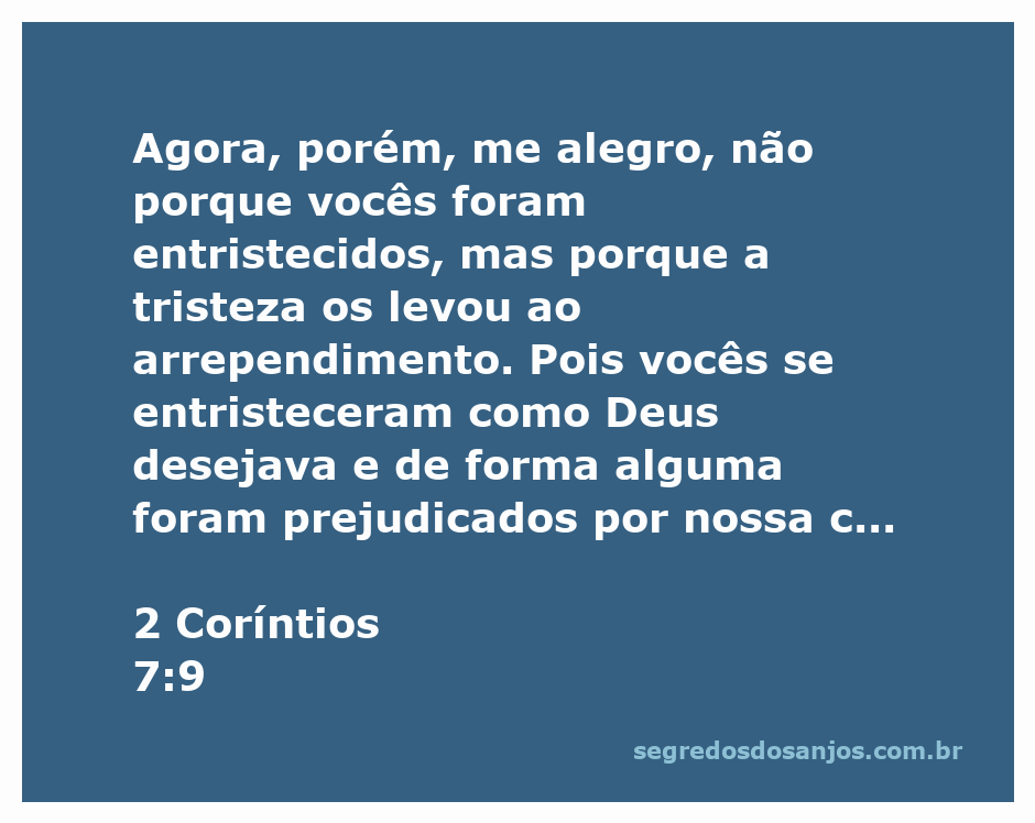 Imagem que representa o versículo de 2 Coríntios 7:9, destacando a alegria do apóstolo Paulo pelo arrependimento genuíno dos coríntios.