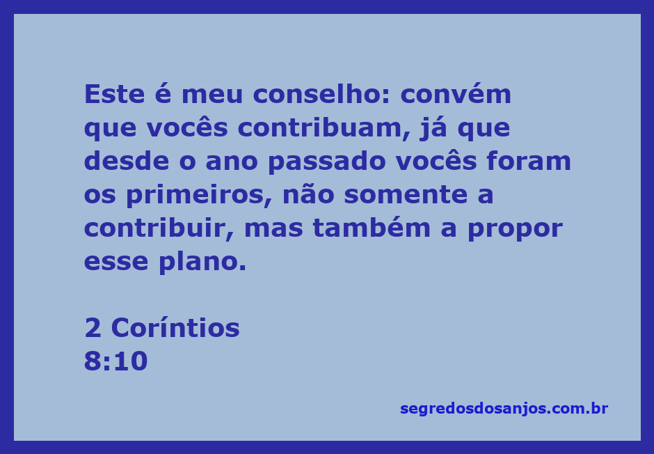 Imagem inspiradora sobre generosidade e contribuição, refletindo o versículo de 2 Coríntios 8:10.