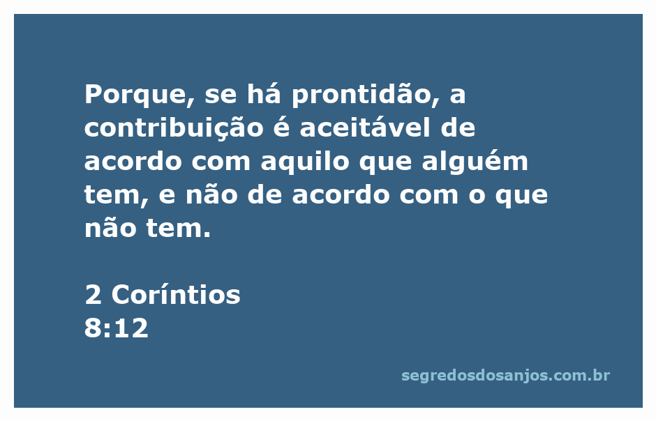 Imagem ilustrativa sobre generosidade e contribuição conforme a capacidade pessoal, inspirada em 2 Coríntios 8:12.