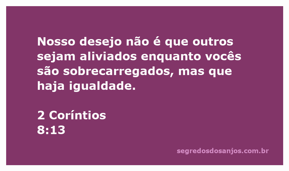 Imagem representando a igualdade e solidariedade conforme 2 Coríntios 8:13.