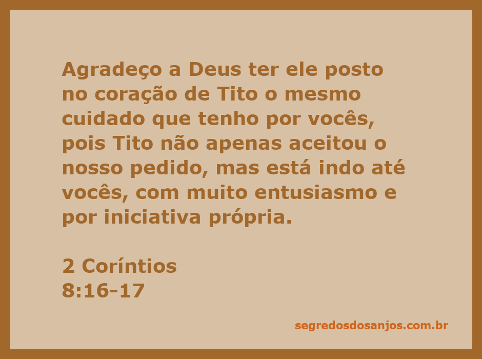 Imagem representativa de Tito, destacando seu entusiasmo e cuidado com a comunidade de Corinto.