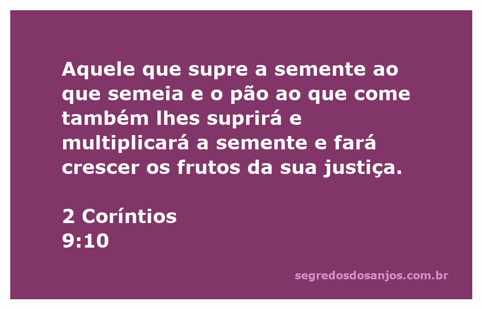 Ilustração da provisão divina representada pela passagem de 2 Coríntios 9:10, mostrando sementes e pão como símbolos de abundância.
