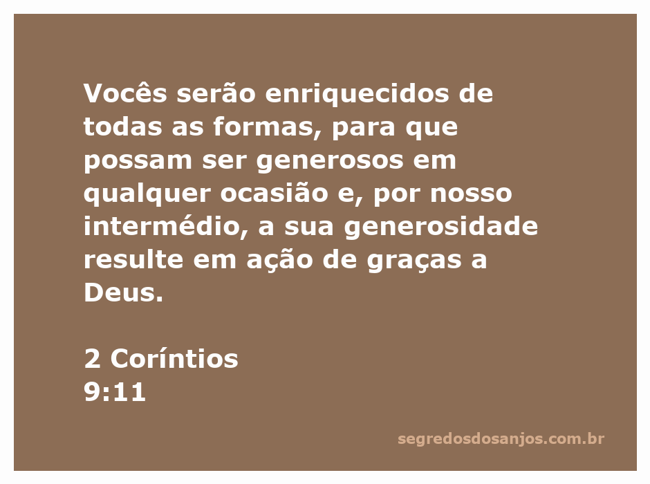 Ilustração sobre a generosidade e enriquecimento espiritual conforme 2 Coríntios 9:11.