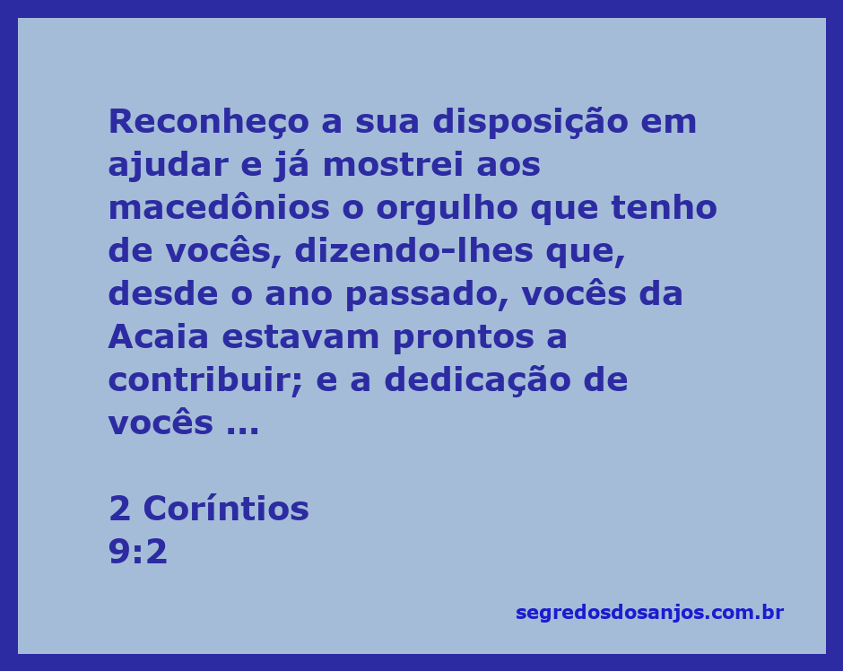 Ilustração inspiradora sobre a generosidade da comunidade da Acaia, destacando o versículo de 2 Coríntios 9:2.