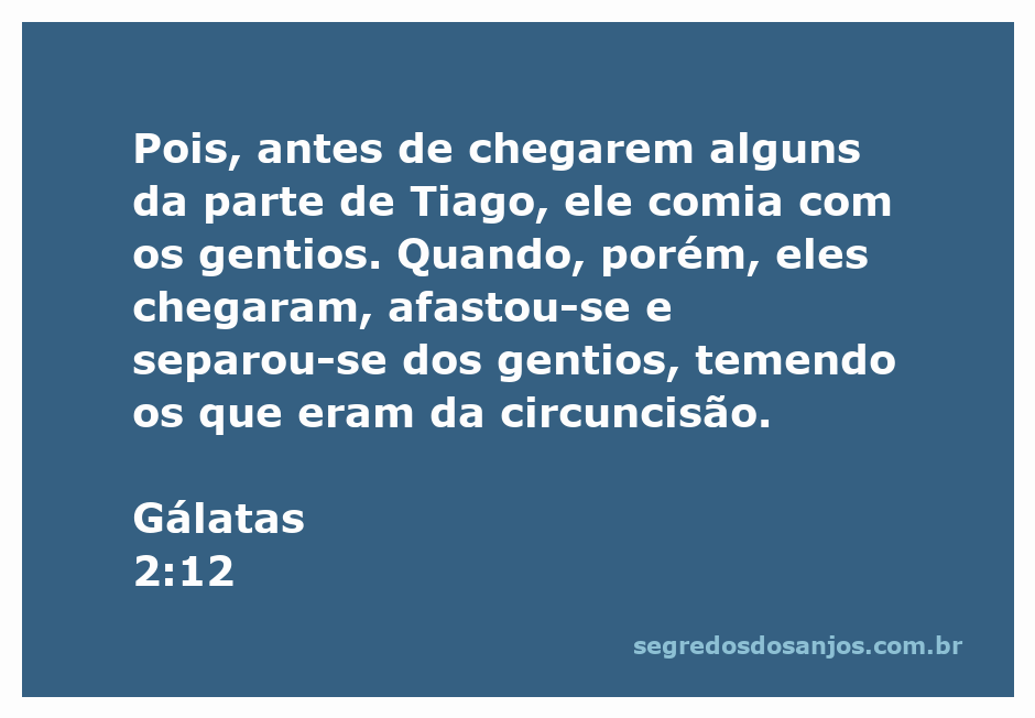 Imagem representativa de Gálatas 2:12, ilustrando a separação de Pedro dos gentios por temor aos da circuncisão.