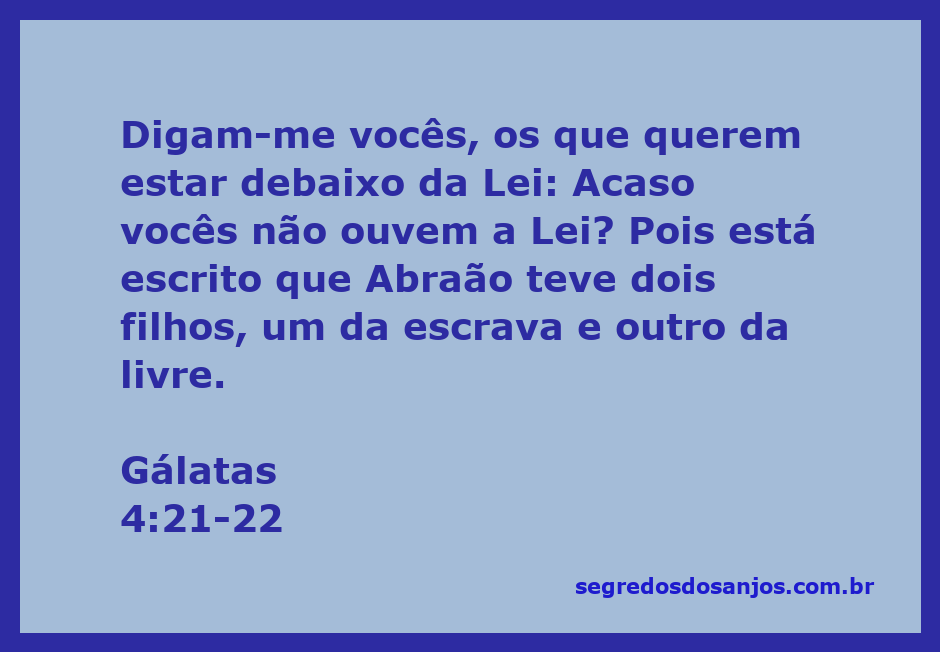 Ilustração representando a passagem de Gálatas 4:21-22 sobre os filhos de Abraão, um da escrava e outro da livre.