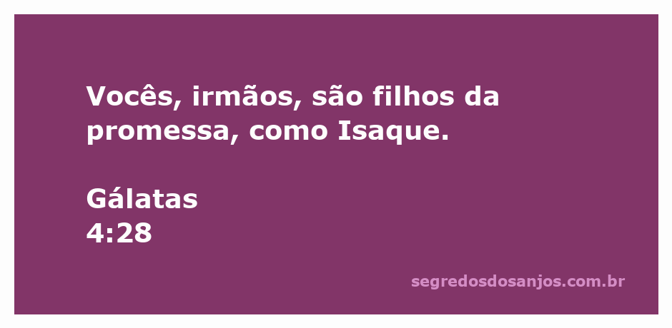 Imagem representativa de Gálatas 4:28, mostrando irmãos como filhos da promessa, simbolizando Isaque.