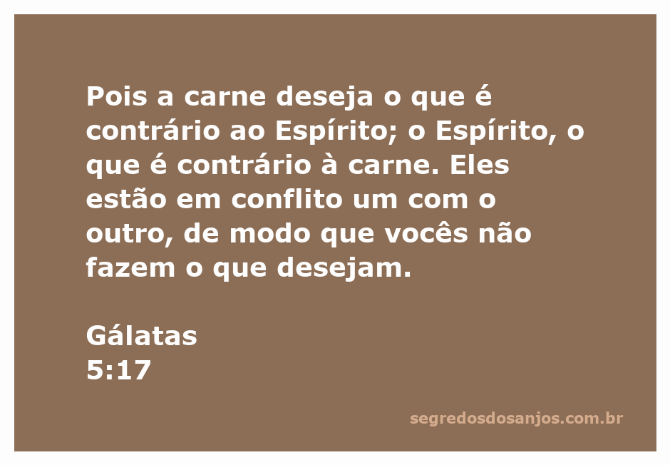 Conflito entre a carne e o Espírito, representando Gálatas 5:17