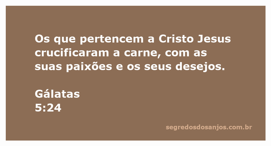 Imagem representando Gálatas 5:24 sobre a crucificação da carne e desejos pelo cristão.