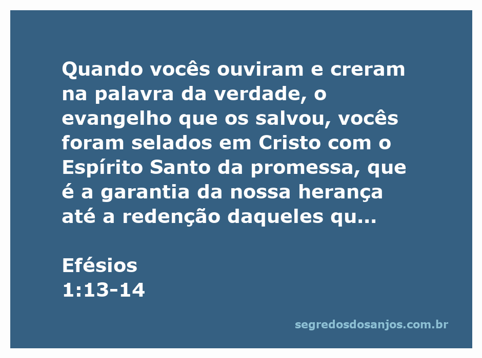 Imagem representativa da passagem Efésios 1:13-14, simbolizando a salvação e o selo do Espírito Santo.