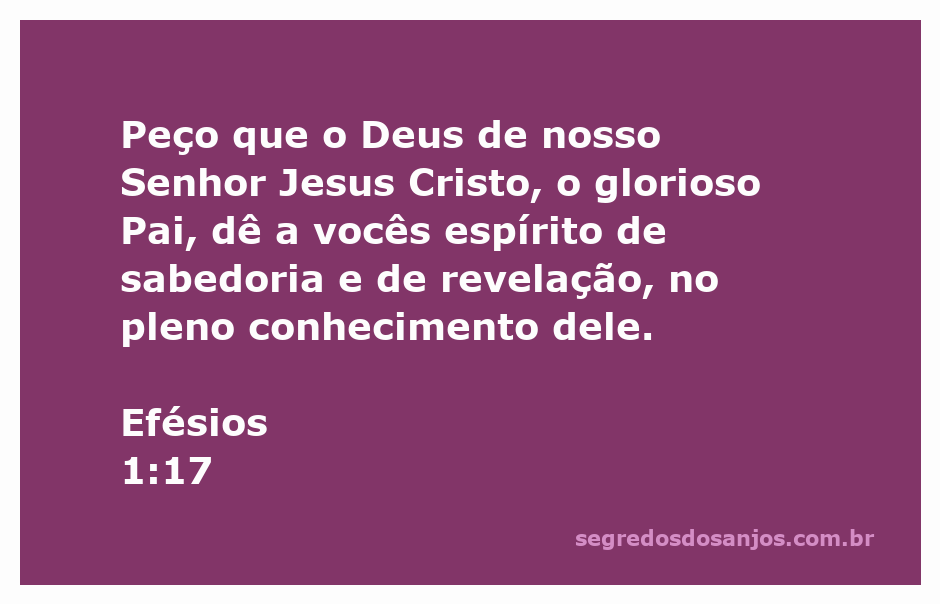 Ilustração representativa da oração por sabedoria e revelação de Deus conforme Efésios 1:17.