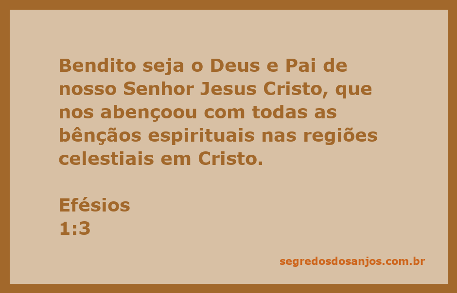 Imagem representando a bênção espiritual em Cristo, baseada em Efésios 1:3.