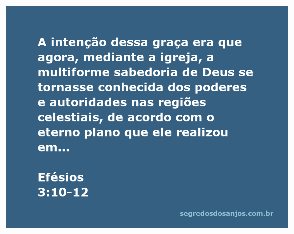 Ilustração da passagem de Efésios 3:10-12, destacando a sabedoria de Deus revelada pela igreja.