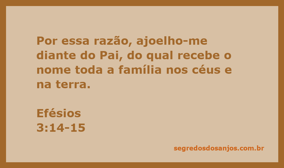 Imagem que representa a oração de Paulo, ajoelhando-se diante do Pai, simbolizando a família celestial e terrestre.