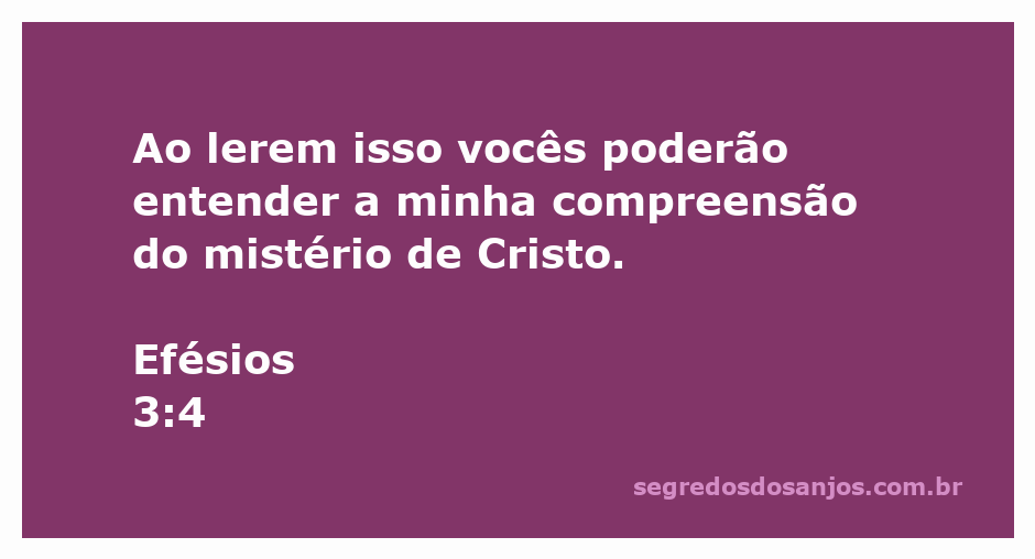 Ilustração do versículo Efésios 3:4, destacando a compreensão do mistério de Cristo.