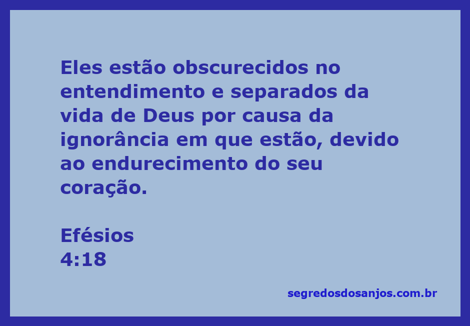 Ilustração representando a escuridão no entendimento e a separação da vida de Deus conforme Efésios 4:18.