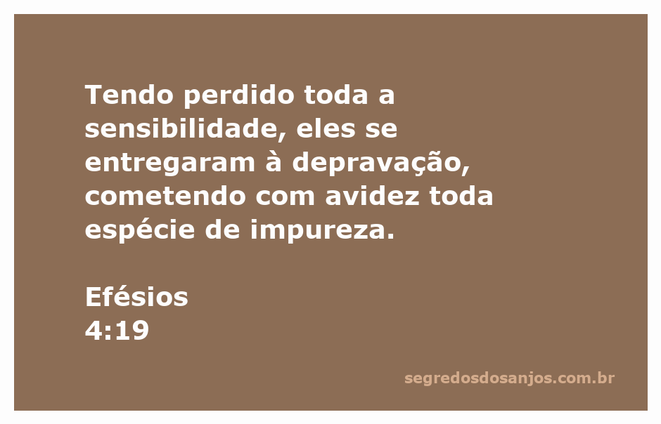 Imagem representativa da depravação e perda de sensibilidade citada em Efésios 4:19
