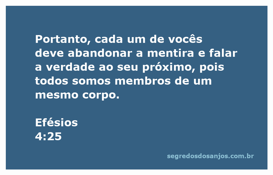 Ilustração de Efésios 4:25, destacando a importância de falar a verdade e abandonar a mentira.