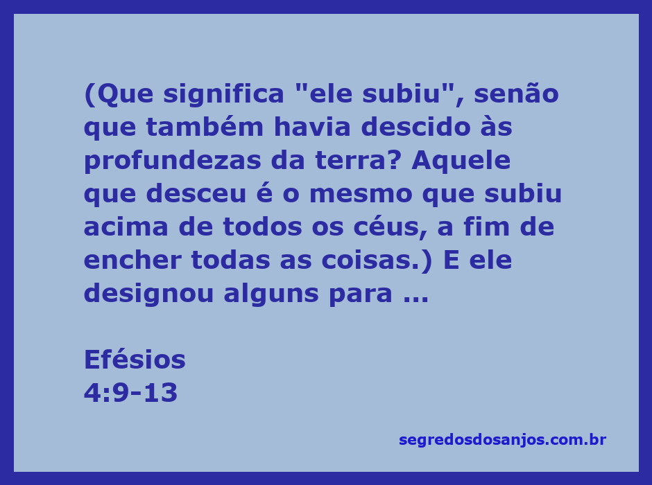 Representação do versículo Efésios 4:9-13, destacando a ascensão de Cristo e a designação de líderes na igreja.