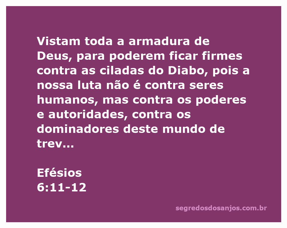 Imagem representativa da armadura de Deus, simbolizando proteção espiritual contra as ciladas do Diabo, conforme Efésios 6:11-12.
