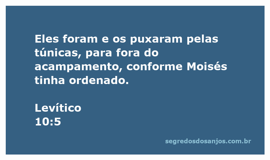 Moisés ordenando que os sacerdotes sejam retirados do acampamento de acordo com a Lei.