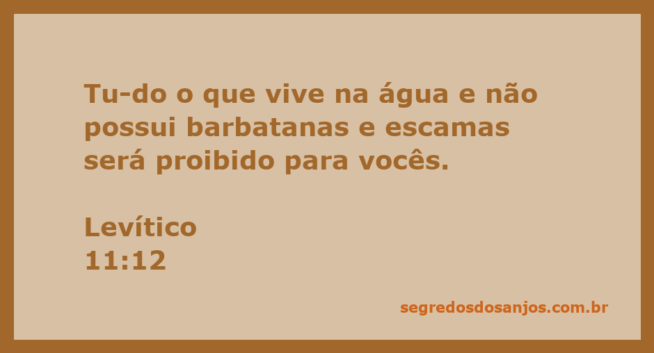 Ilustração de criaturas aquáticas sem barbatanas e escamas, representando a proibição mencionada em Levítico 11:12.